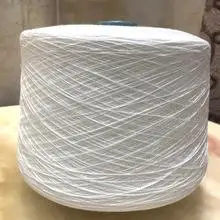 Low Price 100% recycled polyester yarn supplier  30/1 Raw White  Spun Yarn for yarns knitting and weaving