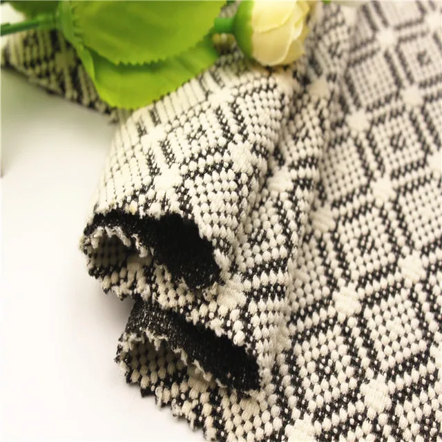 New trend black and white jacquard knitting  women skirt suit fabric for Garment