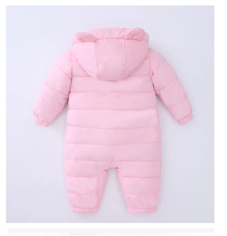Warm winter children clothes kids padded romper baby hooded romper