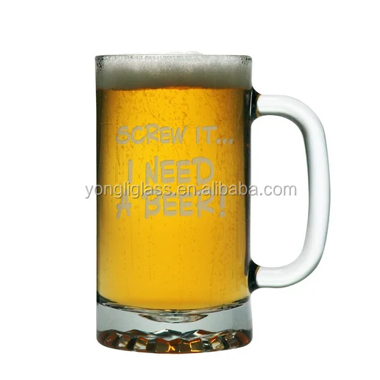 750 ml/26 oz custom decal logo Funny Glass Beer Mug,personalized glass mugs,great beer mugs for beer lovers