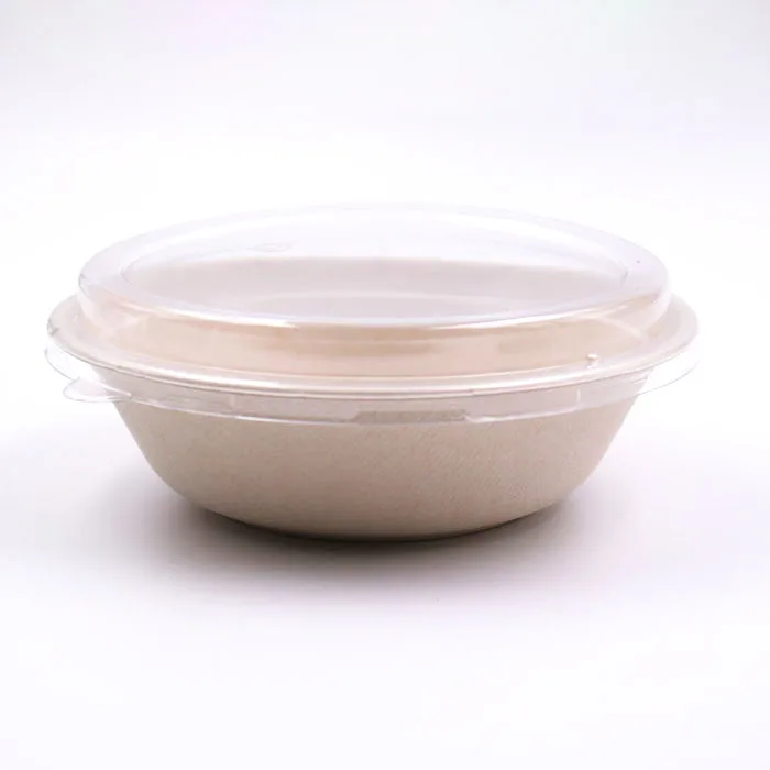 32 ounce sugar cane pulp bowl with dome lids