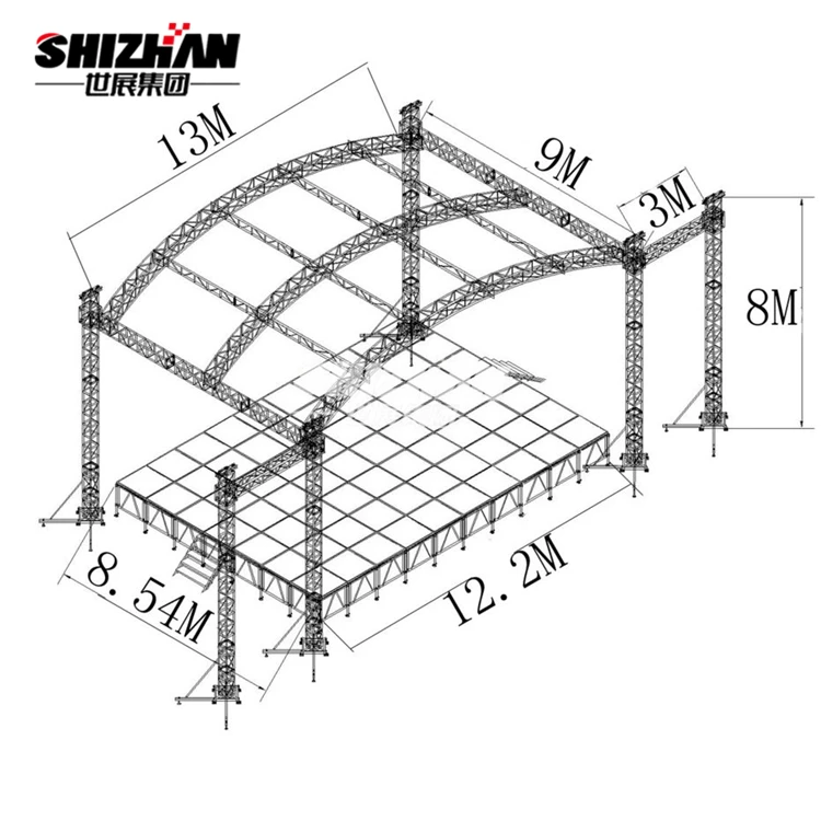 Aluminum Lighting Speech Stage Space Roofing Truss Structure