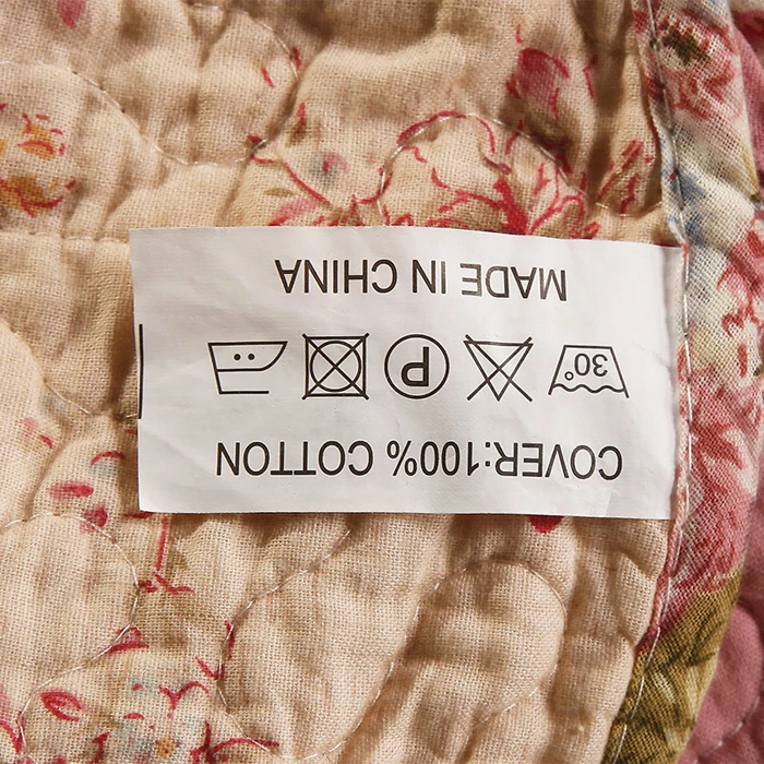 Full/Queen 3 Pcs Pink Country Floral Patchwork 100% Cotton Quilt Set Bedspread