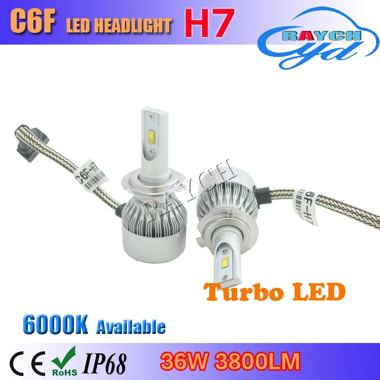 Top seller 3800lm H4 H7 H8 H9 H11 H13 9004 H13/H16 9005 9006 C6F прокат светодиодные лампы фар