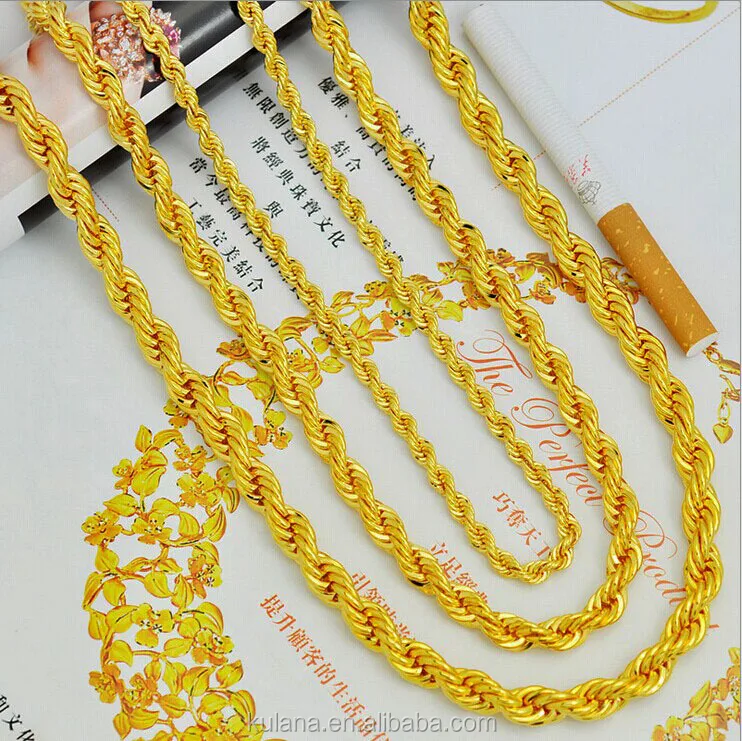 Stainless Steel Material Wholesale 18K Gold plated Twisted Necklace Chain Sell By Meter,Jewelry Making Gold Chain