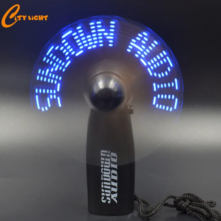 2020 Christmas Trade Assurance Programming Flashing Message Mini programmable led message handheld fan
