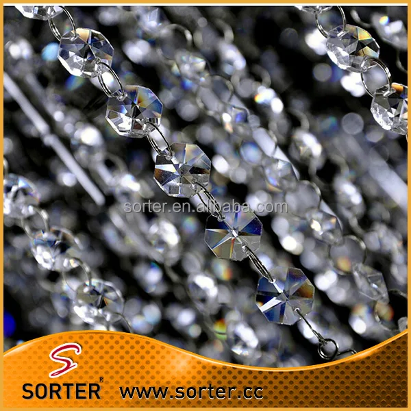 Decorated acrylic garland, crystal garland, wedding crystal chain garland