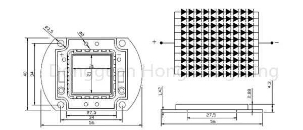 High power 100w ir led 810nm 830nm 850m infrared led chip