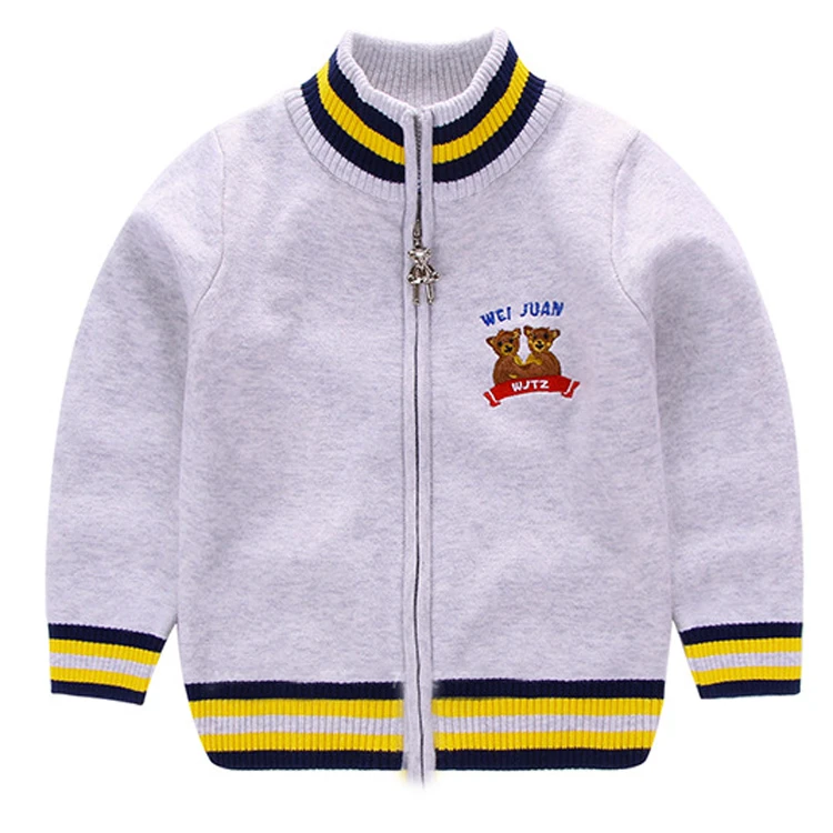 Boys girls high Neck knit sweater kids fall winter thick cotton coat cardigan