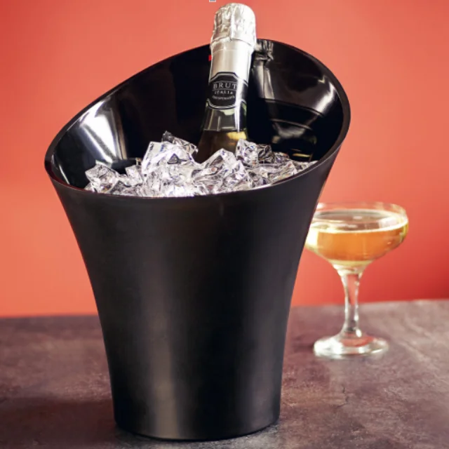 HY7037  1.5L Square Customized Transparent Plastic Beer Ice Bucket With Handle (size:13*13*14.8cm)