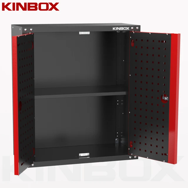 Kinbox Garage Unit 2-Door Storage Cabinet Tools Box Fixed To Wall For Home Garage DIY