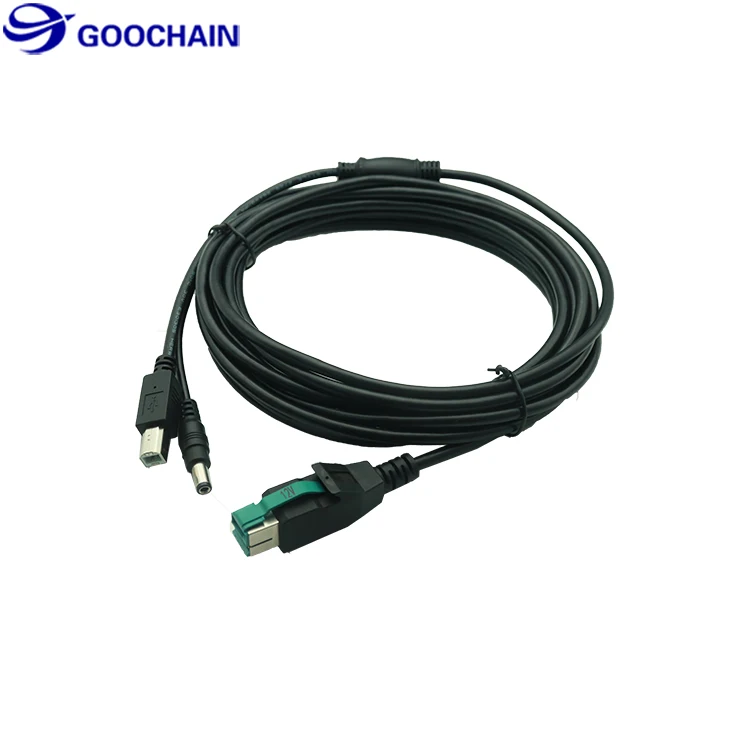 Питание от USB 12V постоянного тока до Y кабель для подключения USB-B мужской DC5521 DC 5,5x2,1 для принтера