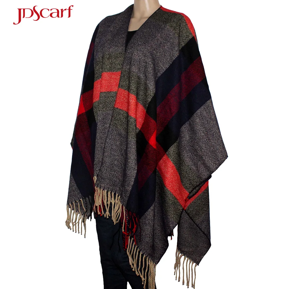 Girls pashmina shawl winter ladies mexican design woolen cashmere women poncho scarf