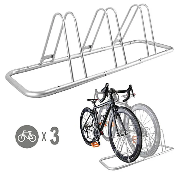 5 Bike Bicycle Floor Parking Rack Storage Stand