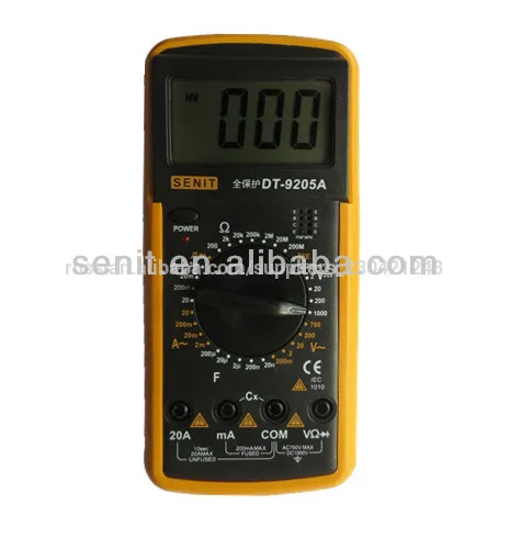 мультиметр цифровой дисплей dt9205a