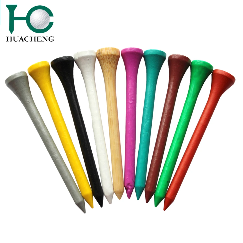 Assorted colorful plain wooden/bamboo golf tee for bulk wholesales