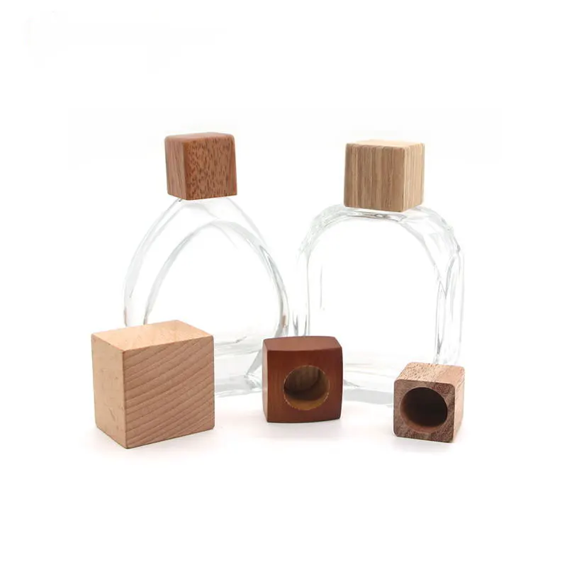 Square hand made wooden perfeme lid for bottle