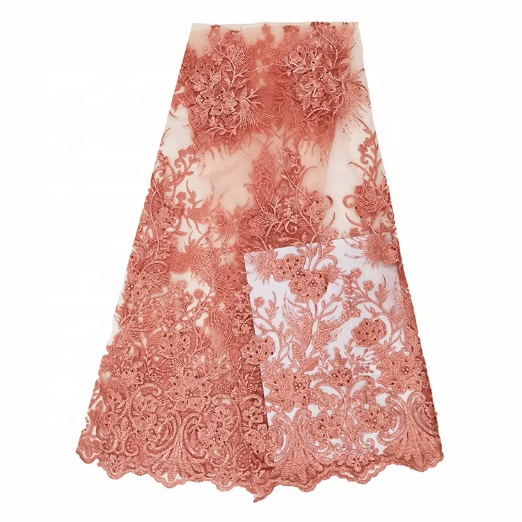 guangzhou high quality soft green embroidered lace fabric