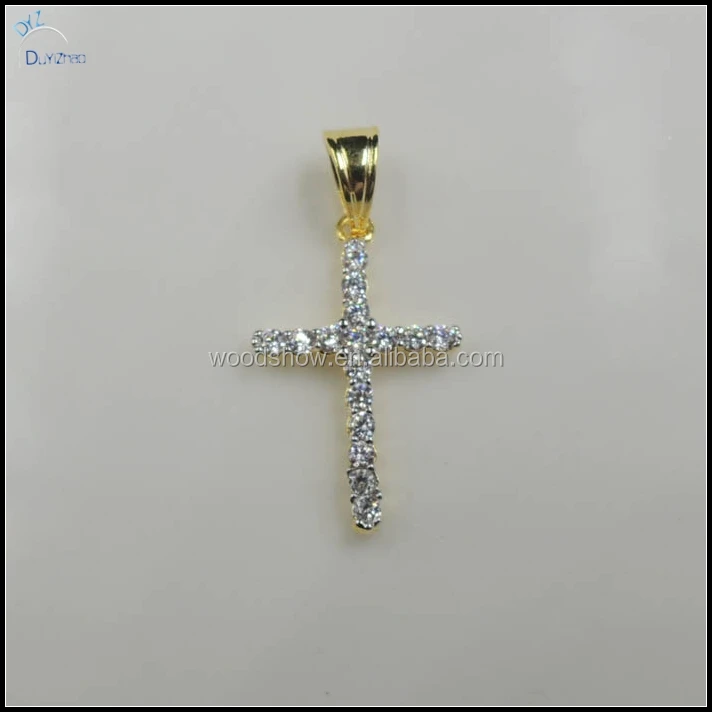  Модное золотое ожерелье мини-Крест bling