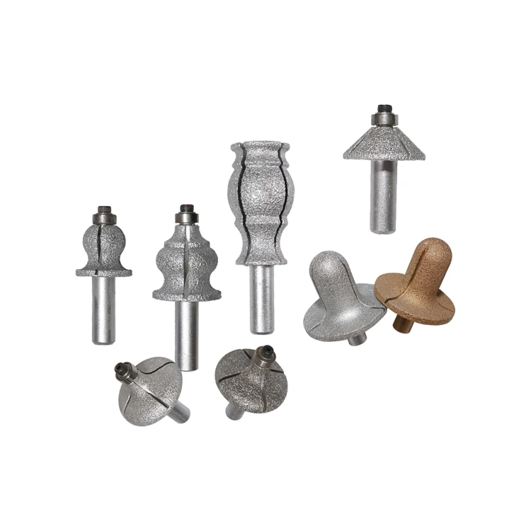 Multi Shape Vacuum Brazed Diamond  Router Bits Craving Tools Quartz Cutter Marble Granite Grinding Tools
