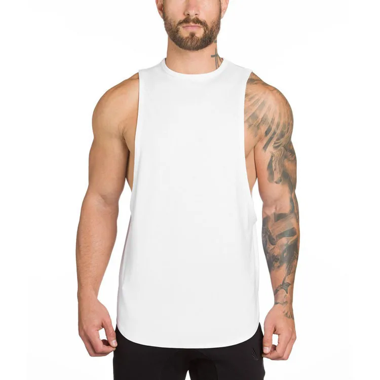 Basic compression cotton fabric tank top sports wear for men