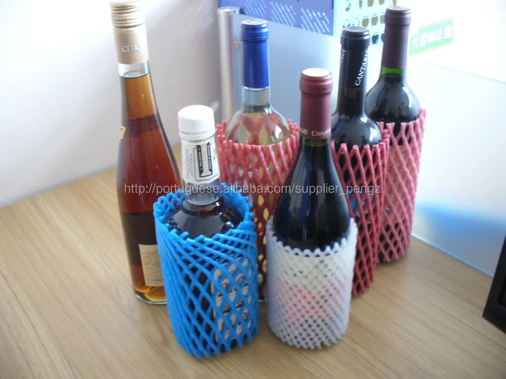
20x7cm Fruit And Wine Bottle Packaging Black Protective Packing Foam Mesh Sleeve Net 