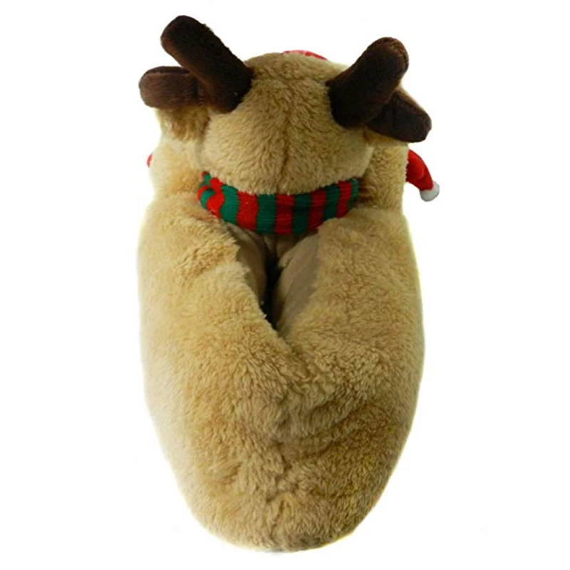 Cute Winter House Shoes Cartoon Animal Soft Warm Plush Lining Non-Slip Slippers