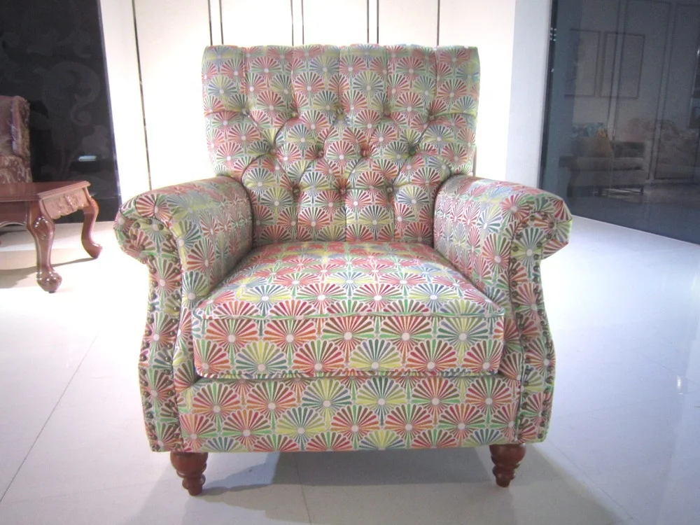 Wholesale american style colorful single fabric sofa chair