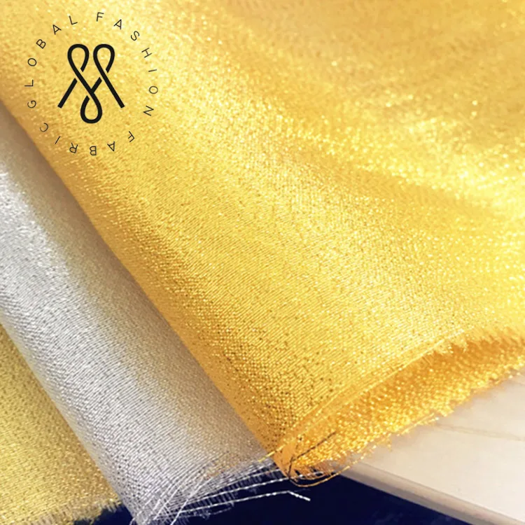 Оптовая продажа высокое качество блестящие золотые окрашенная пряжа свадебное оформление сцены фон ткани