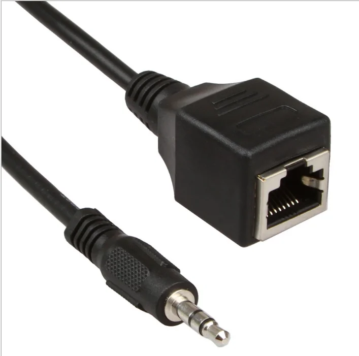 DC3.5mm To RJ45 Socket Ethernet Adapter Wire 30cm Male Jack TRS Audio Cable
