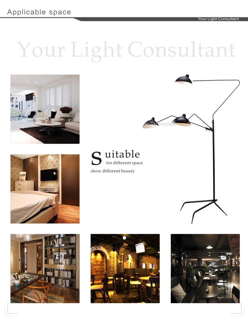 MARSDEN G9 long arms vintage black modern fashion decorative home hotel restaurant indoor led wall lamps