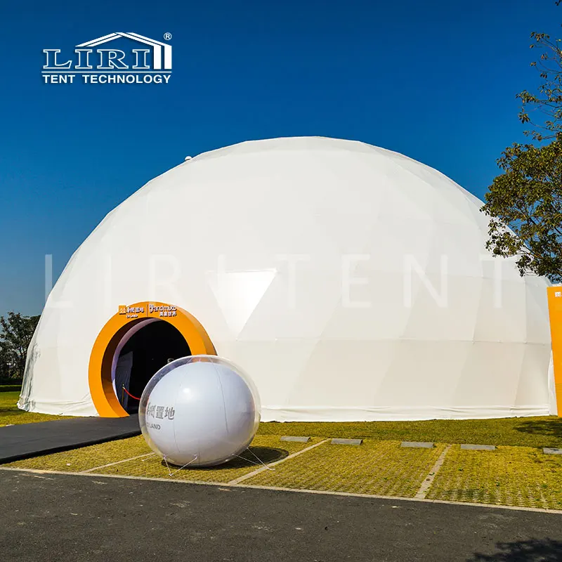 30m geodesic dome tent with clear pvc fabric for high end party