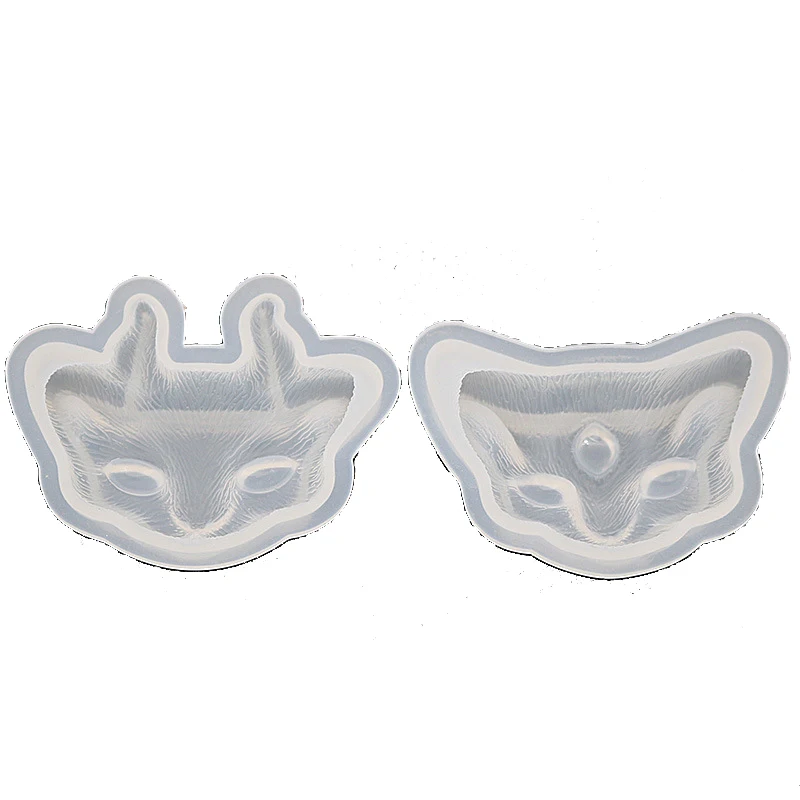 Yiwu bobao 3D cartoon 3-eye devil cat clay epoxy resin gum wax statue jewelry book mark cover art nail sticker phone case molds