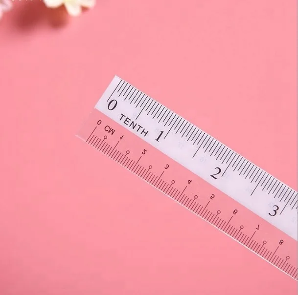 20CM transparent scale plastic ruler for school students Straight ruler