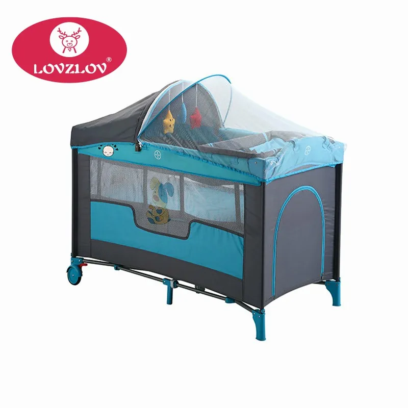 
Moveable and foldable infant playpen crib folding baby playpen with mosquito net 