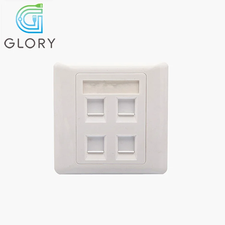 US type Network Socket Wall mount rj45 faceplate 4 port