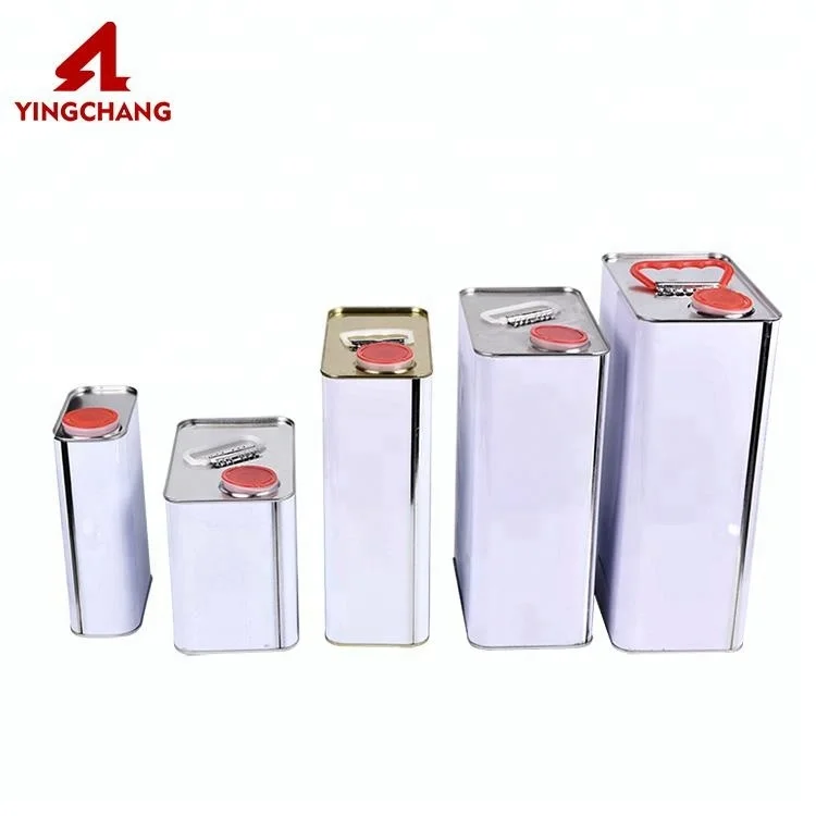 
1L oil paint rectangular metal tin can with metal lid 