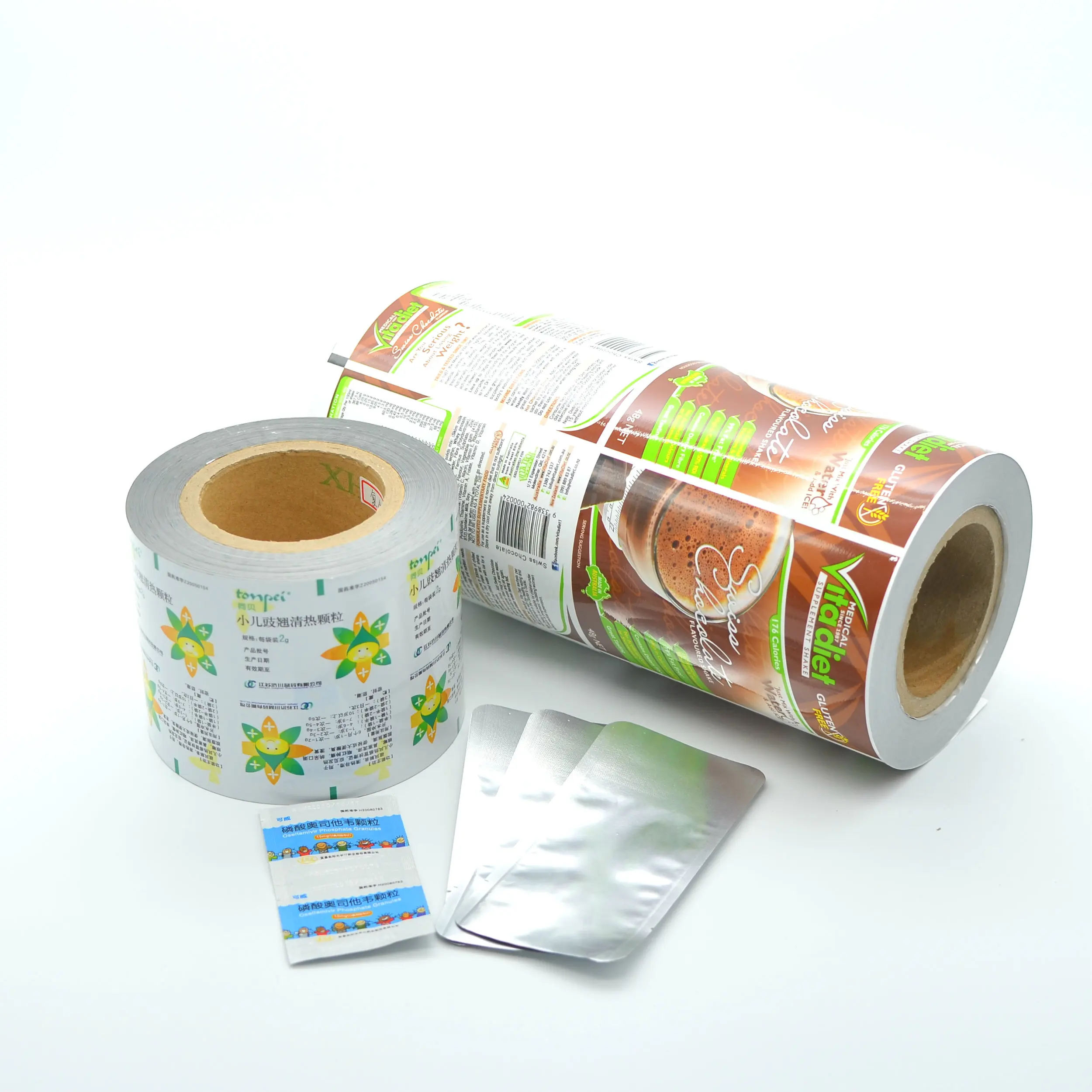 3 layers laminated material plastic packaging aluminum foil laminated food film roll