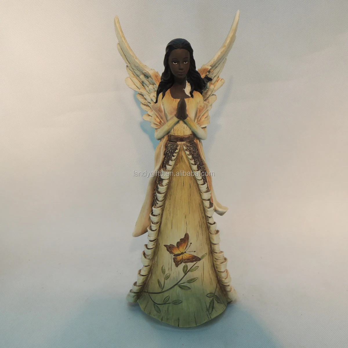 
Hot Selling Resin Praying Black Skin Angel Statue Figurine Wholesale 