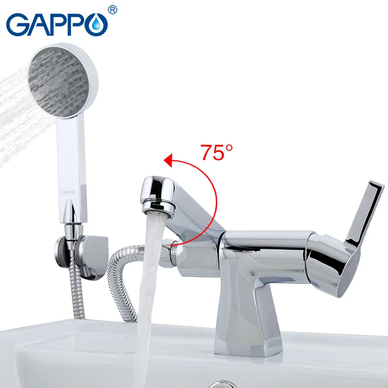 GAPPO Water Mixer Bathroom Faucet Tap Bath Basin Sink Faucet Mixer Brass Faucet Hand Shower G1204