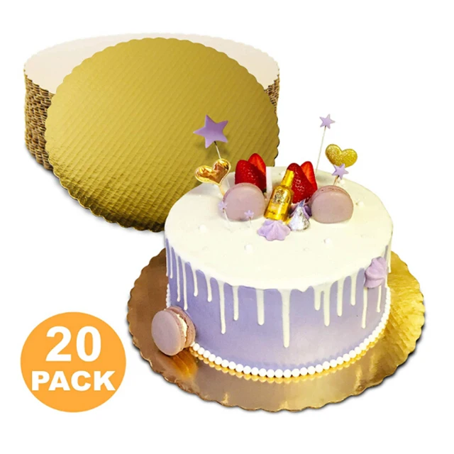8inch 10inch Custom Gold Scalloped Cake circle cake tray Cake packaging tray