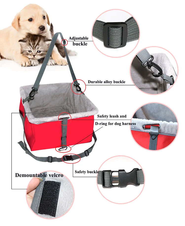 Foldable Travel Pet Carrier Bag Foldable Metal Frame Dog Dog Carrier Pet Car Booster Seat For Small Carrier Dogs