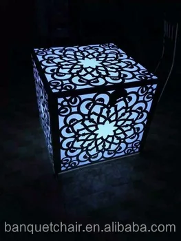 
Stainless steel with led light table set party used 