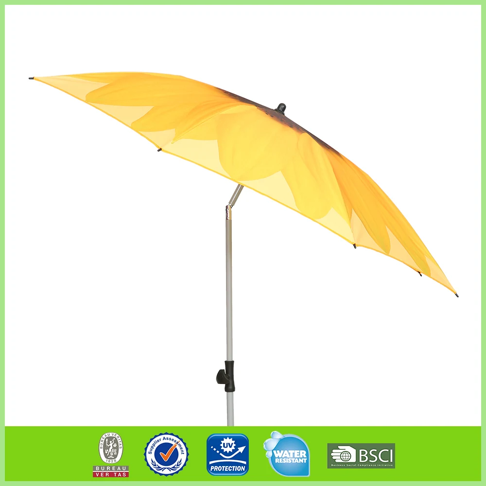 Sunflower 6.5 feet Beach Umbrella flower Printing Customize Design OEM Custom Print Umbrella
