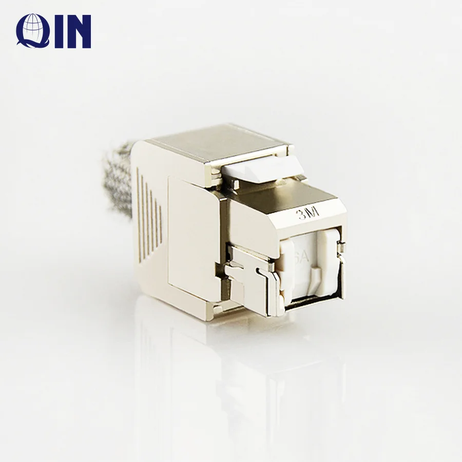 High quality 3M CAT6A STP Keystone jack Zinc Alloy RJ45 8P8C CAT6A Toolless Keystone jack 3M STP IO Jack
