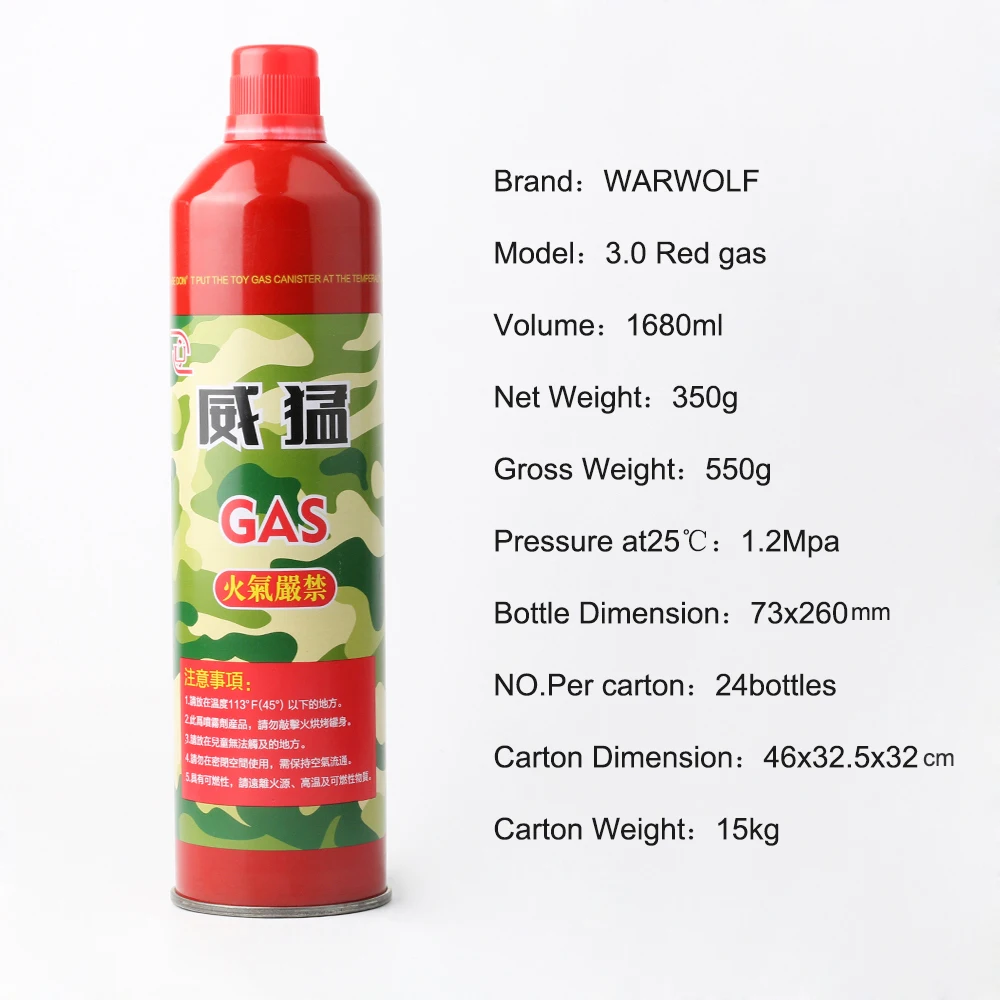Top gas/Green gas/War gas for BB gun ET-1000 airsoft gun