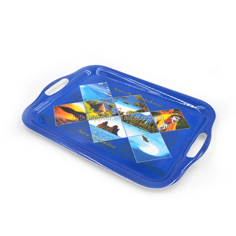 Custom printed clearly plastic melamine square tray