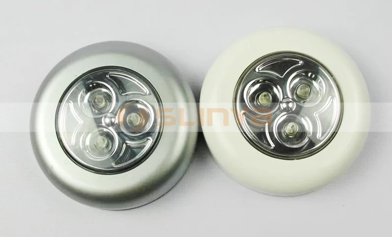 Portable Battery Powered Push Wireless 3 LED Night Lamp Multifunction Indoor Wall Ceiling Light