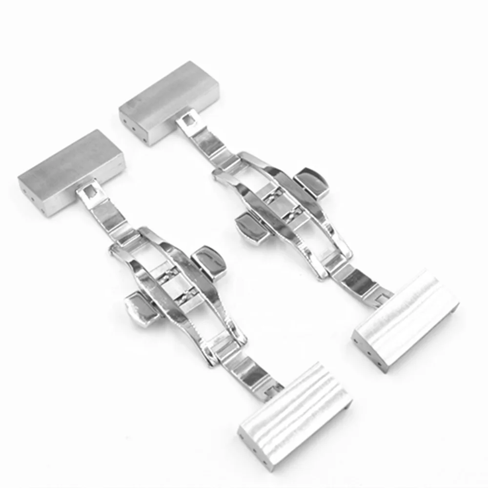 
New product superior 304 solid stainless steel automatic butterfly deployment clasp watch band buckle 