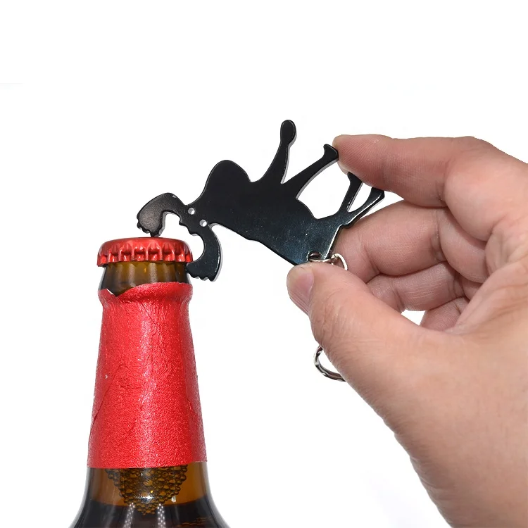 Wholesale Promotional Bottle Opener Moose Shape Aluminum Keychain